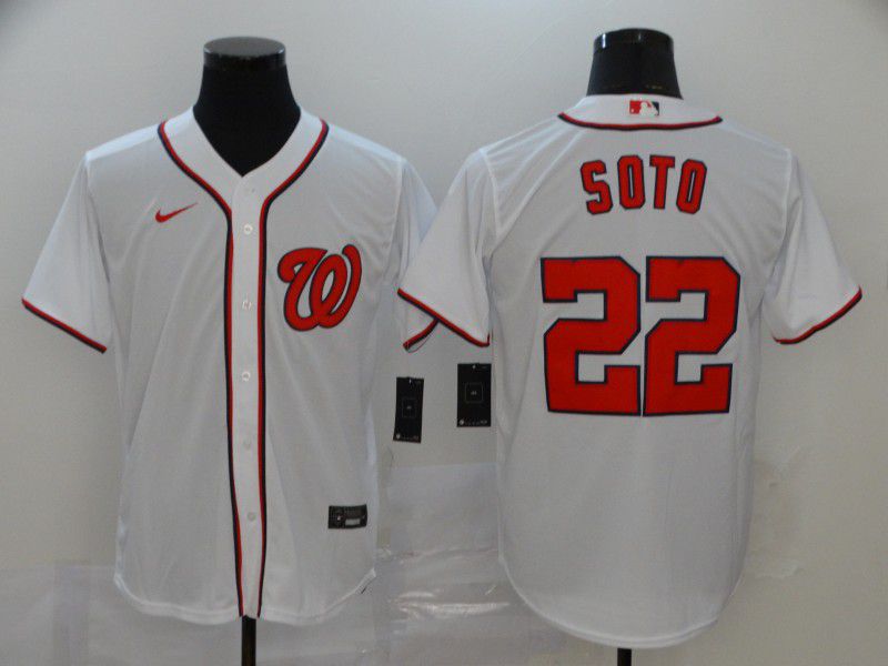 Men Washington Nationals #22 Soto White Nike Game MLB Jerseys